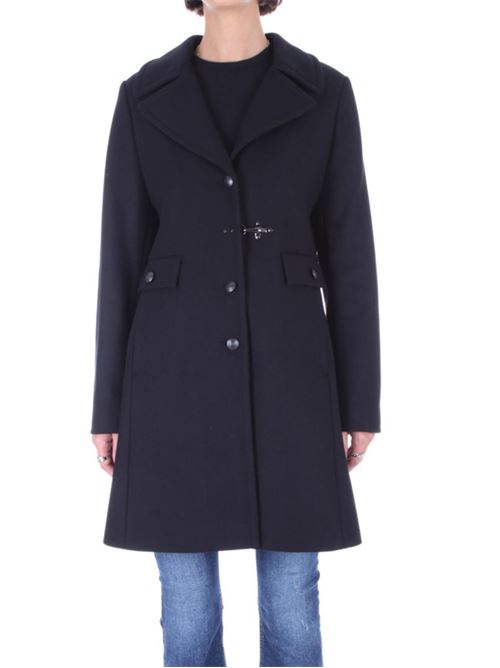 Cappotto Donna nero con gancio frontale FAY | NAW50473170GLB999